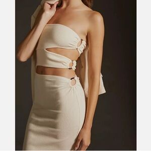 Anthropologie Bordeaux Strapless
Cutout Dress